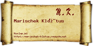 Marischek Klétus névjegykártya